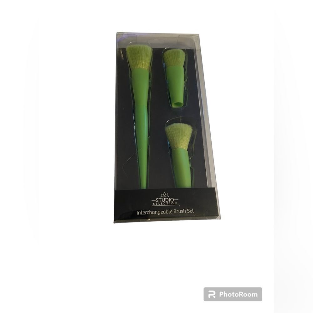 Electric green makeup brushes, Studio Selection